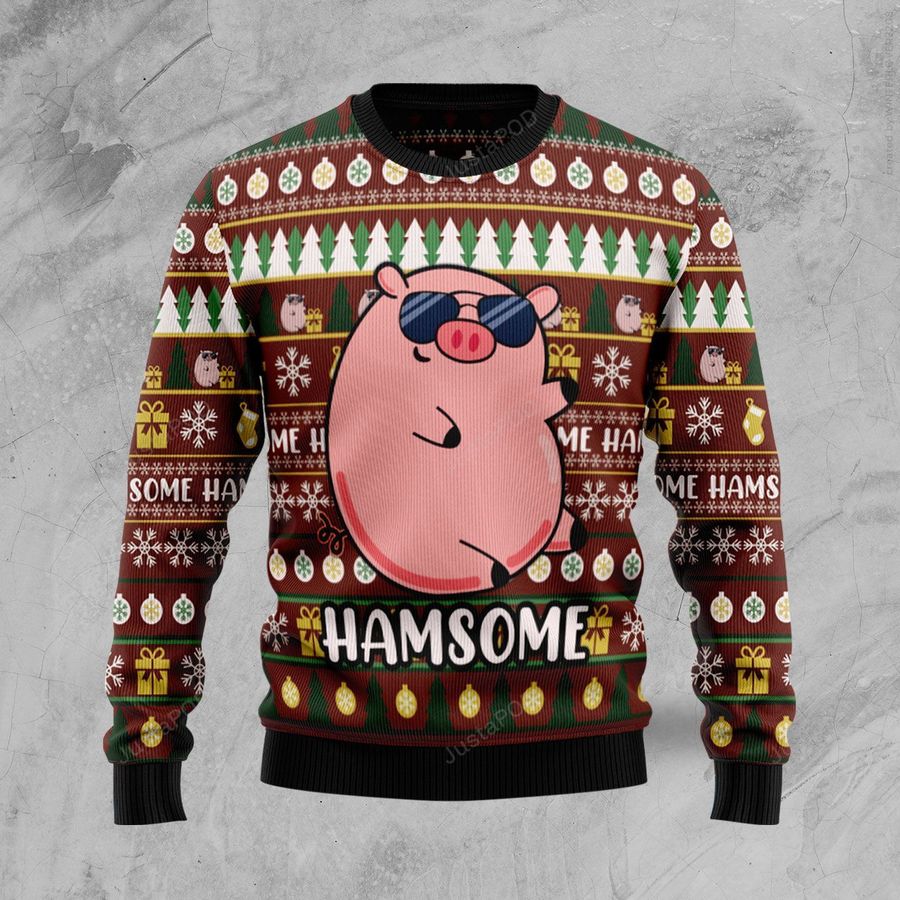 Hamsome Cute Pig Ugly Christmas Sweater All Over Print Sweatshirt
