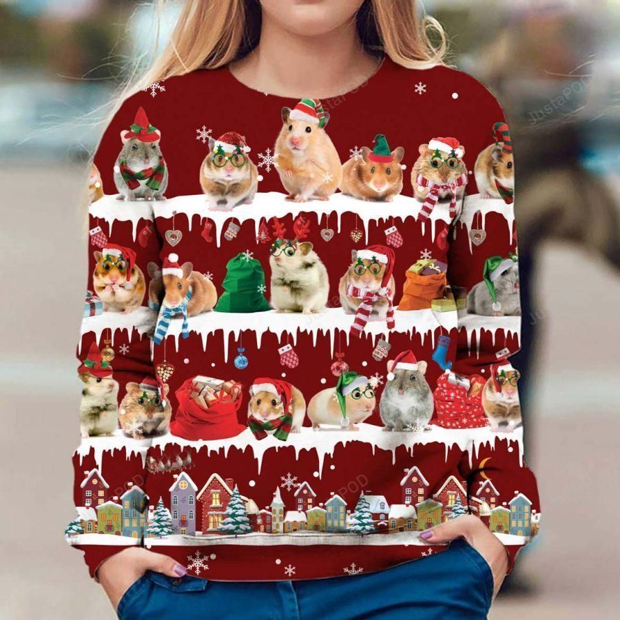 Hamster  Ugly Christmas Sweater, All Over Print Sweatshirt, Ugly Sweater, Christmas Sweaters, Hoodie, Sweater