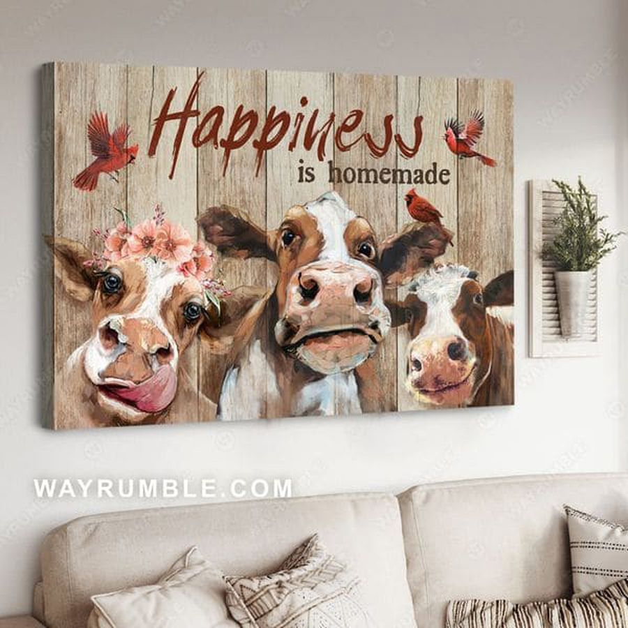 Hapiness Is Homemade, Farm Cow, Cardinal Bird, Farmer Poster Poster