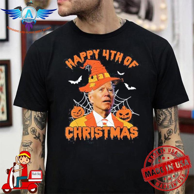 Happy 4th Of Christmas Confused Biden Witch Scary Halloween Shirt