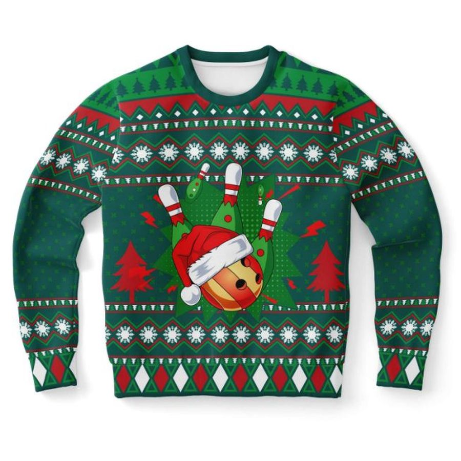 Happy Bowling Ugly Christmas Wool Knitted Ugly Sweater