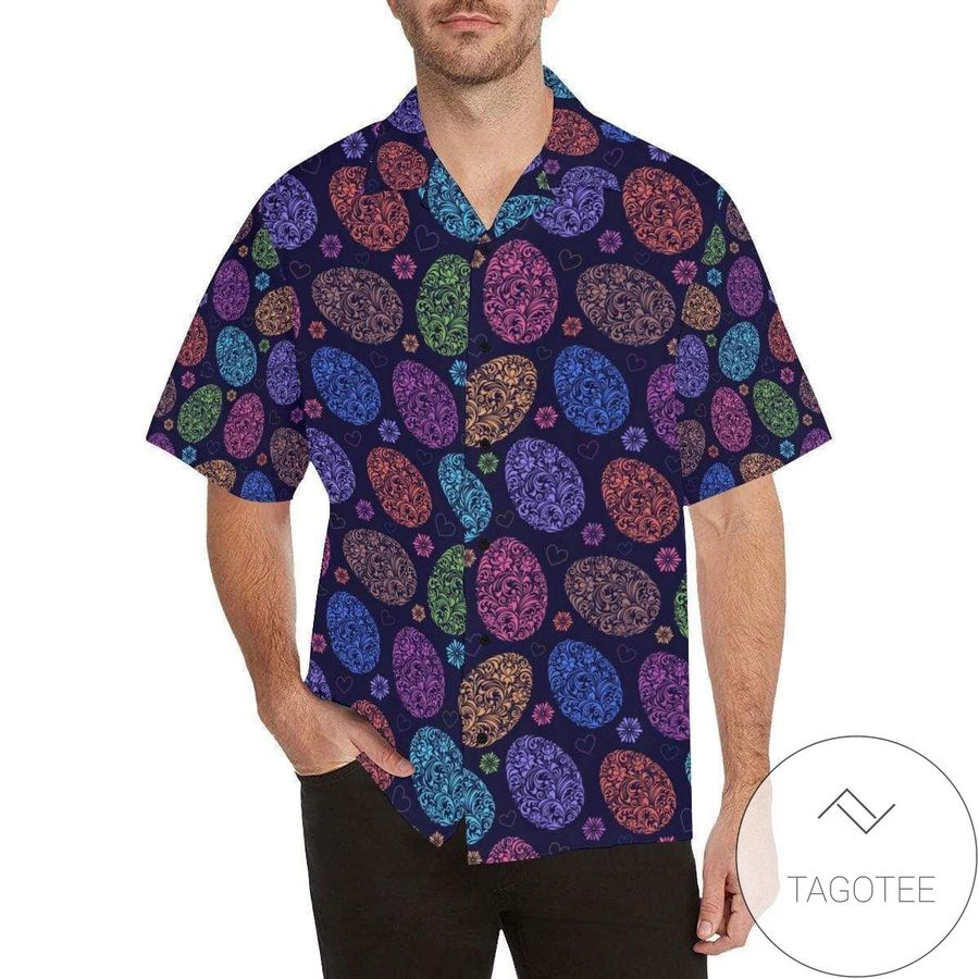 Happy Easter Purple Pattern Hawaiian Aloha Shirts H