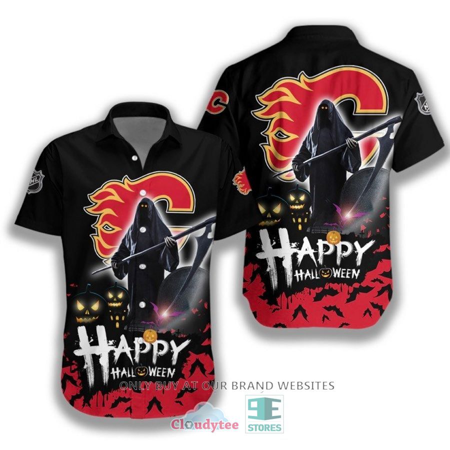 Happy Halloween Grim Reaper Calgary Flames Hawaiian Shirt – LIMITED EDITION
