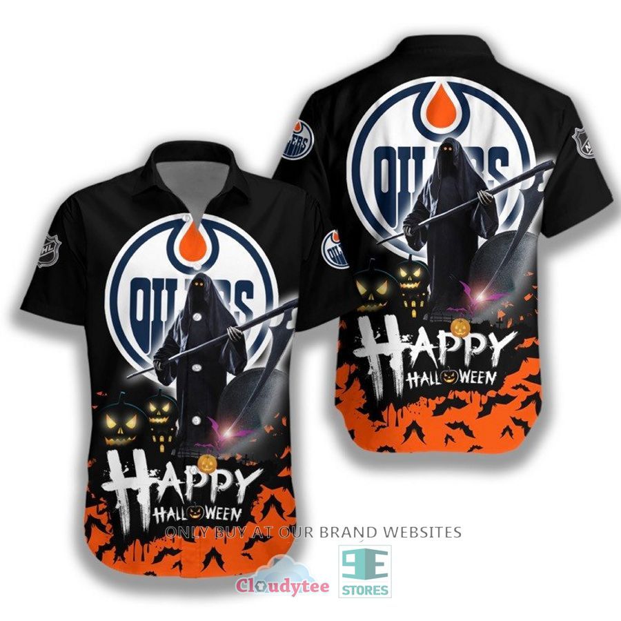 Happy Halloween Grim Reaper Edmonton Oilers Hawaiian Shirt – LIMITED EDITION