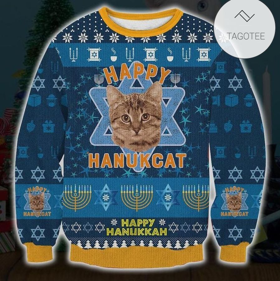 Happy Hanukcat Ugly Sweater