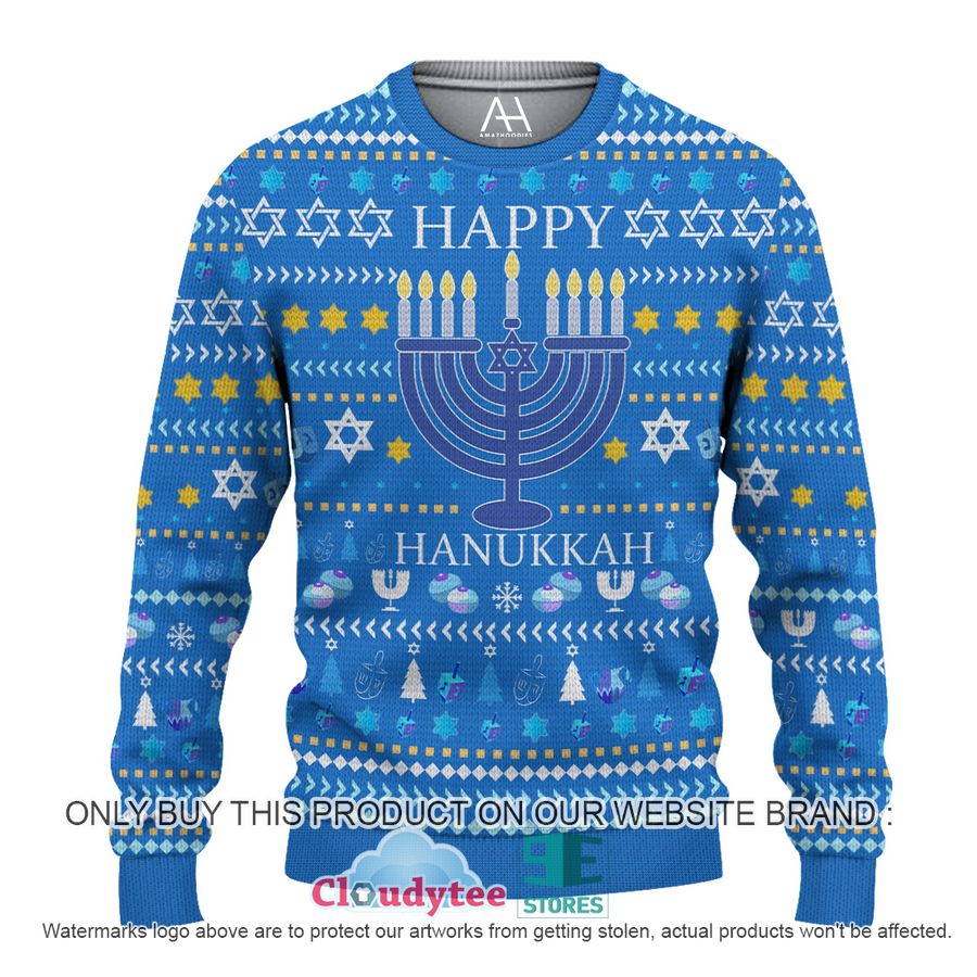 Happy Hanukkah Blue Christmas All Over Printed Shirt, hoodie – LIMITED EDITION