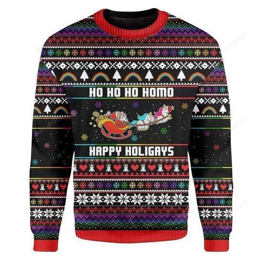 Happy Holigays Ugly Christmas Sweater All Over Print Sweatshirt Ugly