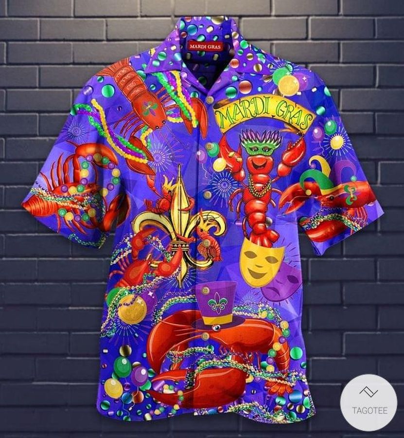 Happy Mardi Gras Shrimps Hawaiian Shirt