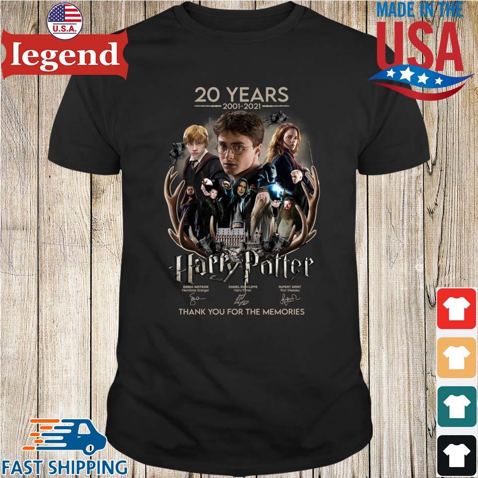 Harry Potter 20 years 2001-2021 thank you for the memories signatures shirt