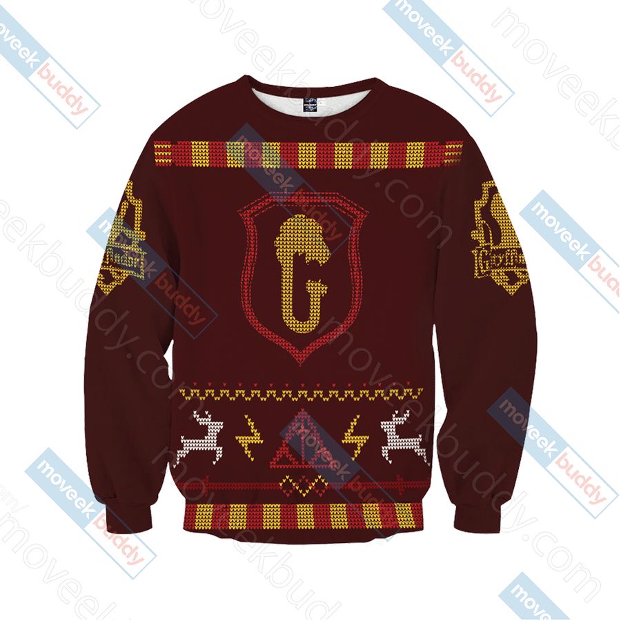 Harry Potter Brave Like A Gryffindor Winter Ugly Christmas Sweater