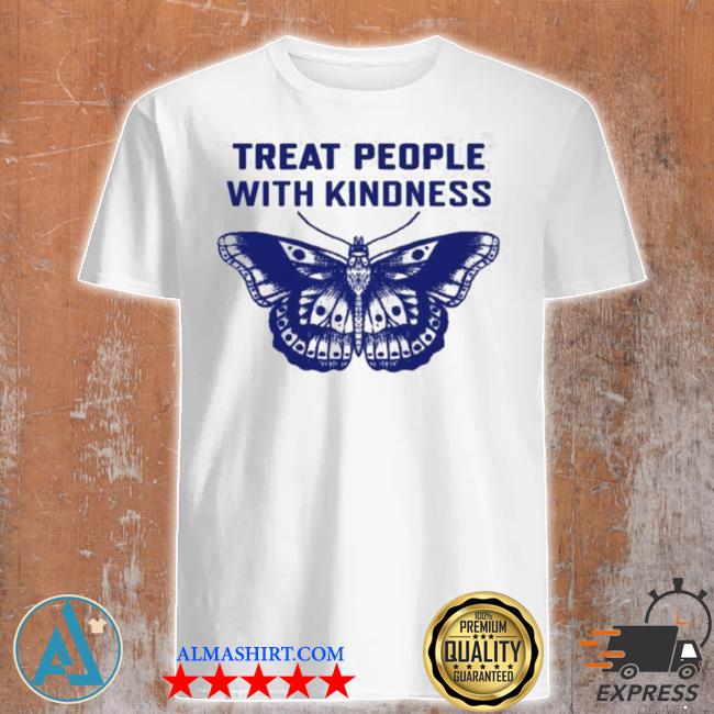 Harry style tpwkthreads treat people with kindness fine line butterfly shirt