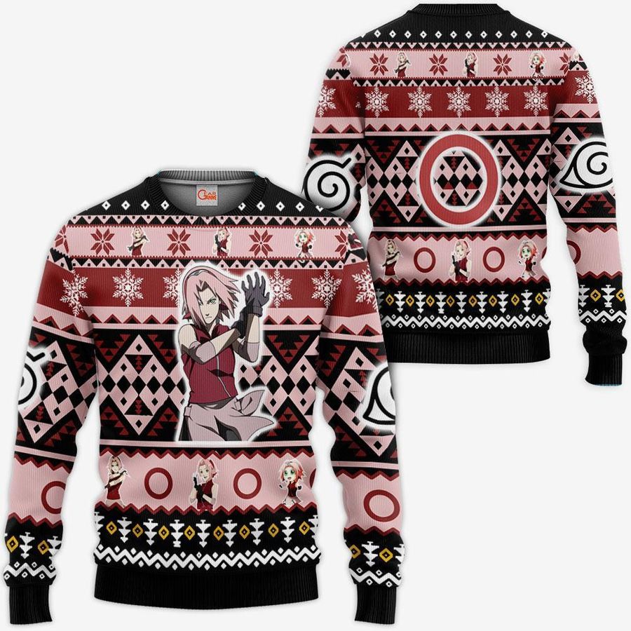 Haruno Sakura Ugly Christmas Sweater Custom Xmas Gifts Idea
