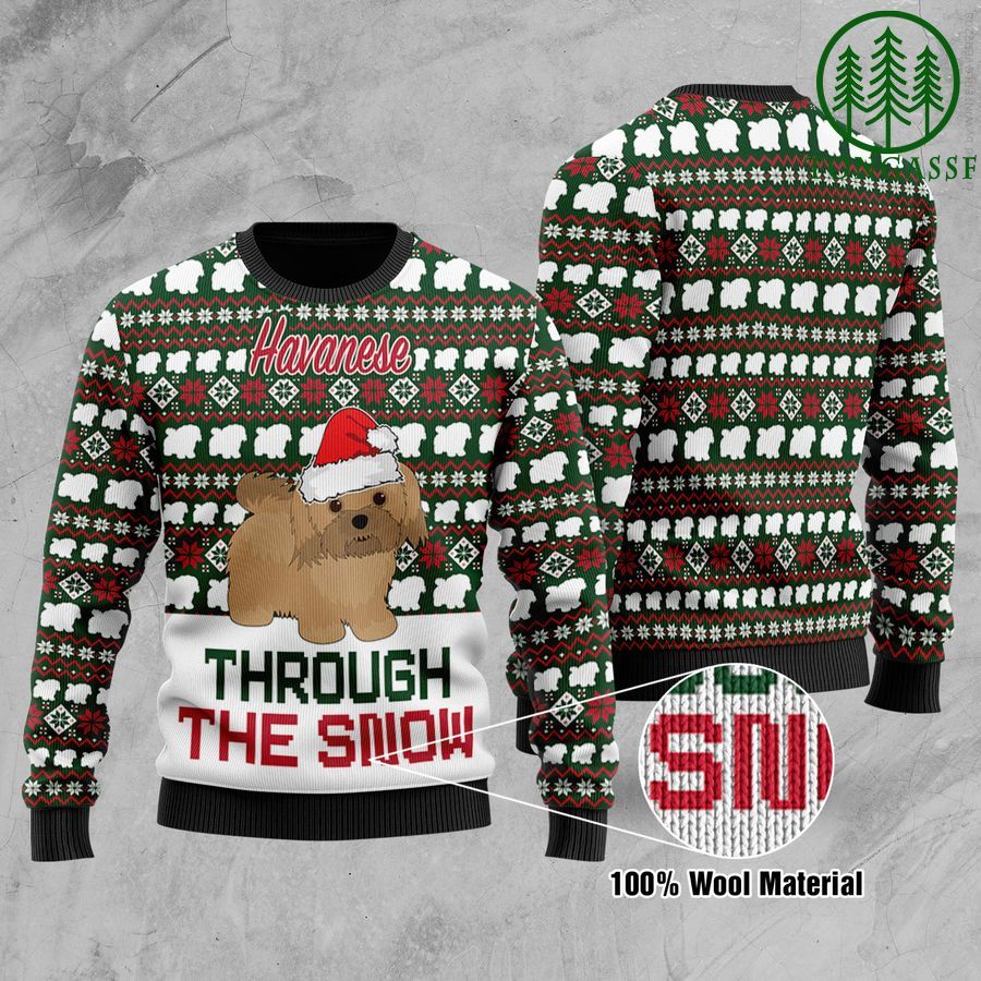 Havanese Through The Snow Christmas Ugly Sweater