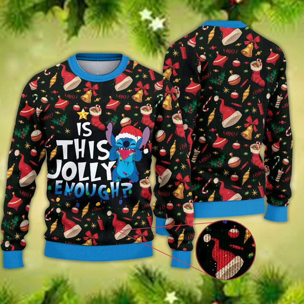 Have A Holly Jolly Stitch Ugly Stitch Stitch Christmas Happy Xmas Wool Knitted Sweater