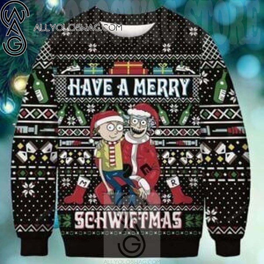 Have A Merry Schwifty Rick And Morty Ugly Christmas Sweater