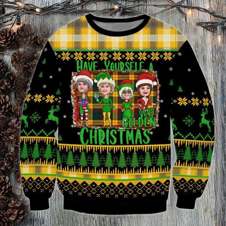 Have Youself A Very Golden Chirstmas Ugly The Golden Girls Fans Christmas Happy Xmas Wool Knitted Sweater