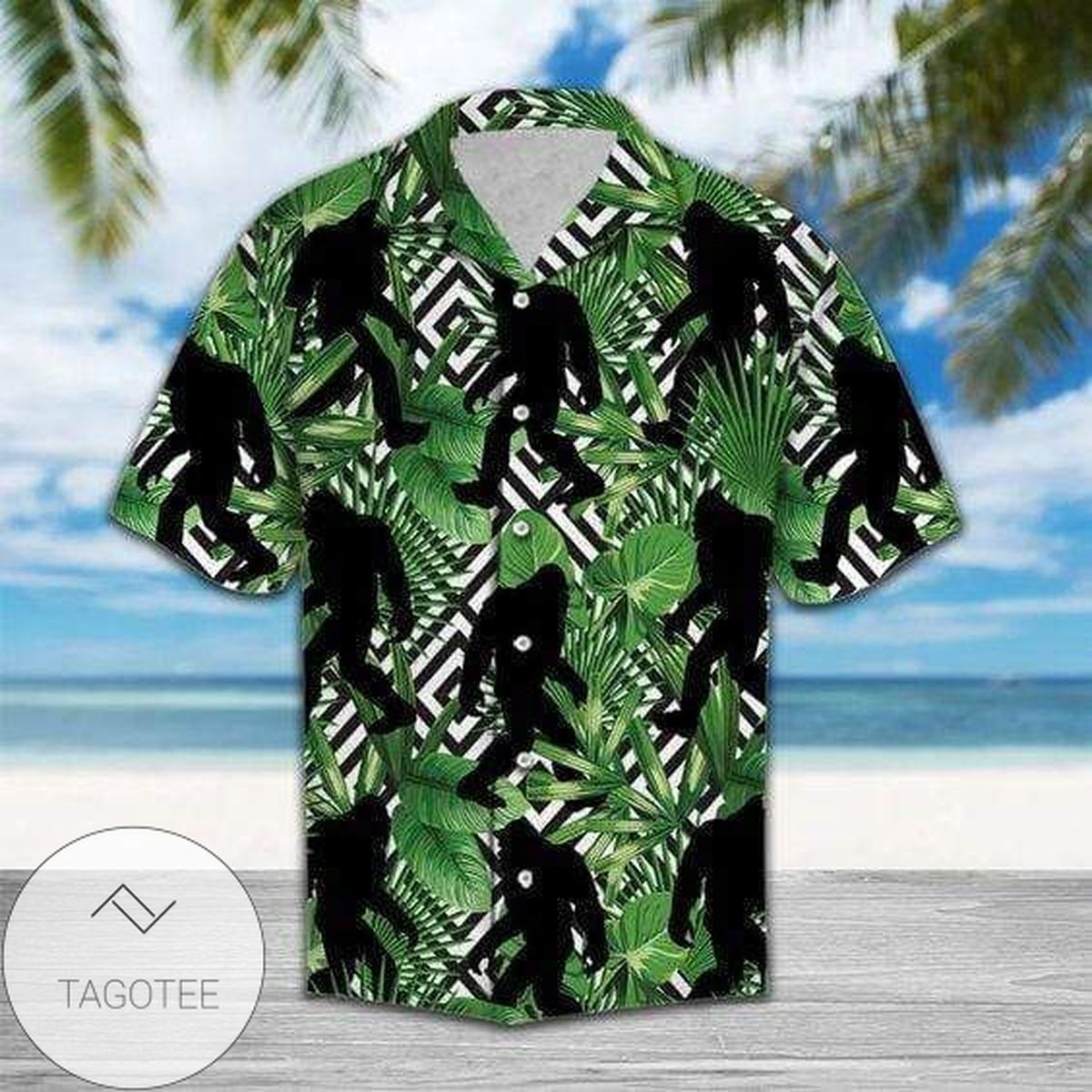 Hawaiian Aloha Shirts Bigfoot Tropical Summer Exotic Jungle
