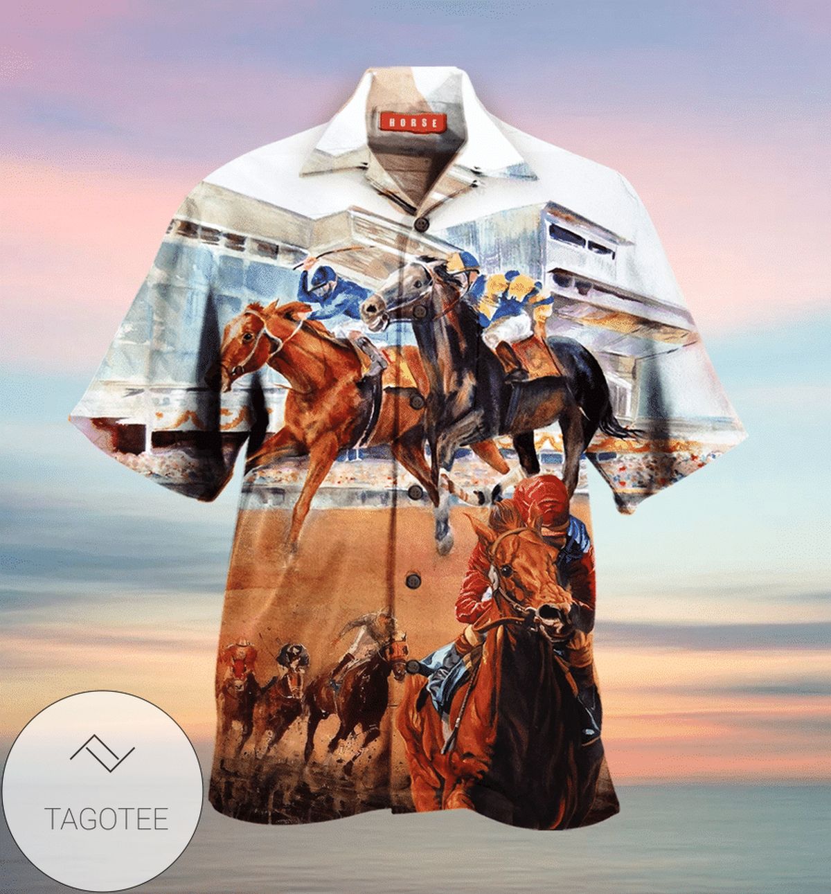 Hawaiian Aloha Shirts Horse Racing Dh