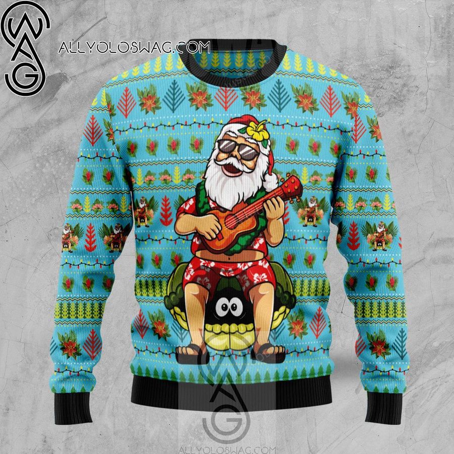 Hawaiian Santa Claus Knitting Pattern Ugly Christmas Sweater