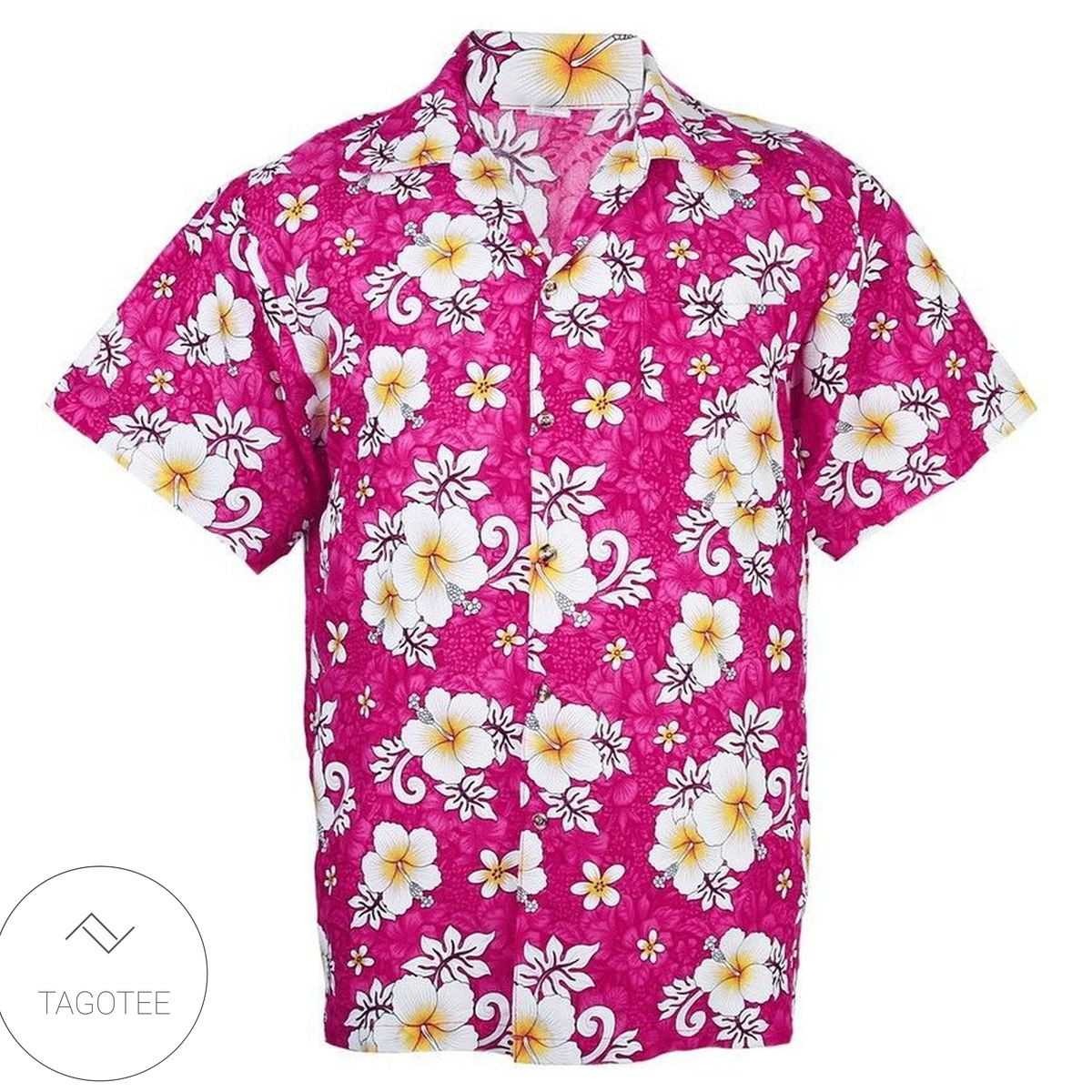 Hawaiian Shirt Aloha Hibiscus Chaba Leisure Beach Holiday Pink