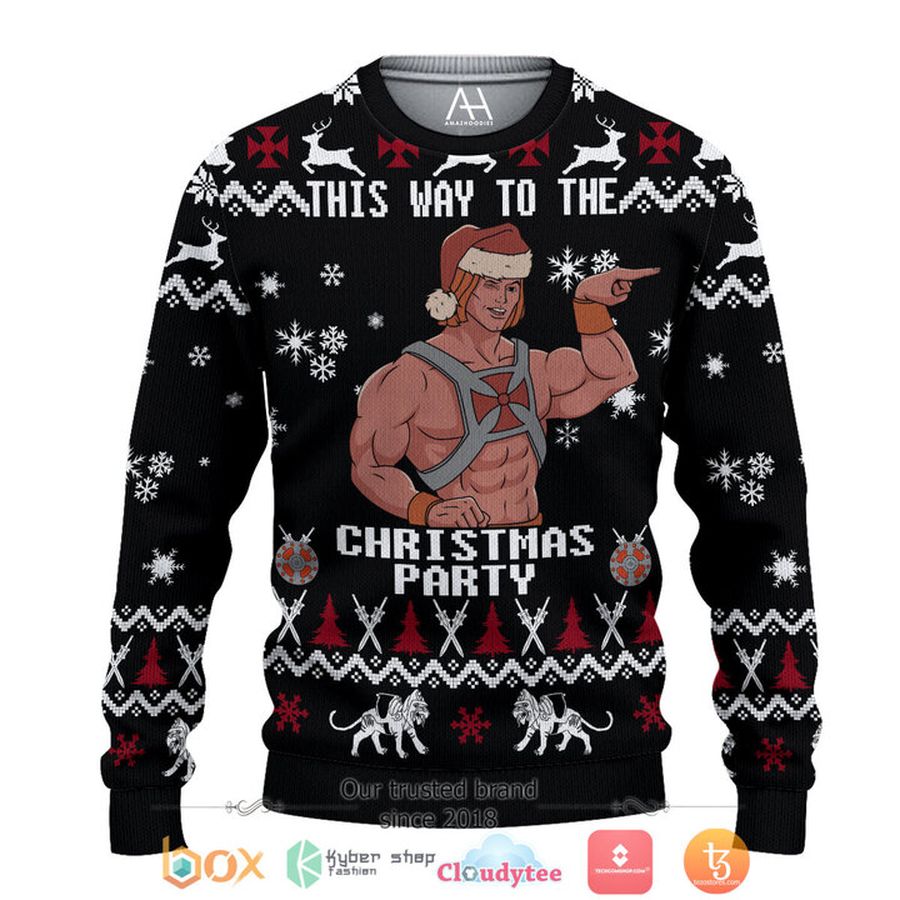 He Man This Way To The Christmas Party ed Ugly Sweater