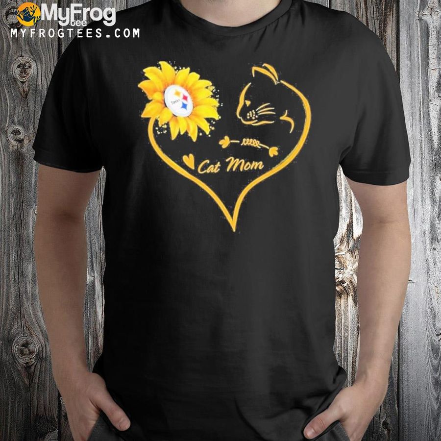 Heart Cat mom and Sunflower Steelers shirt