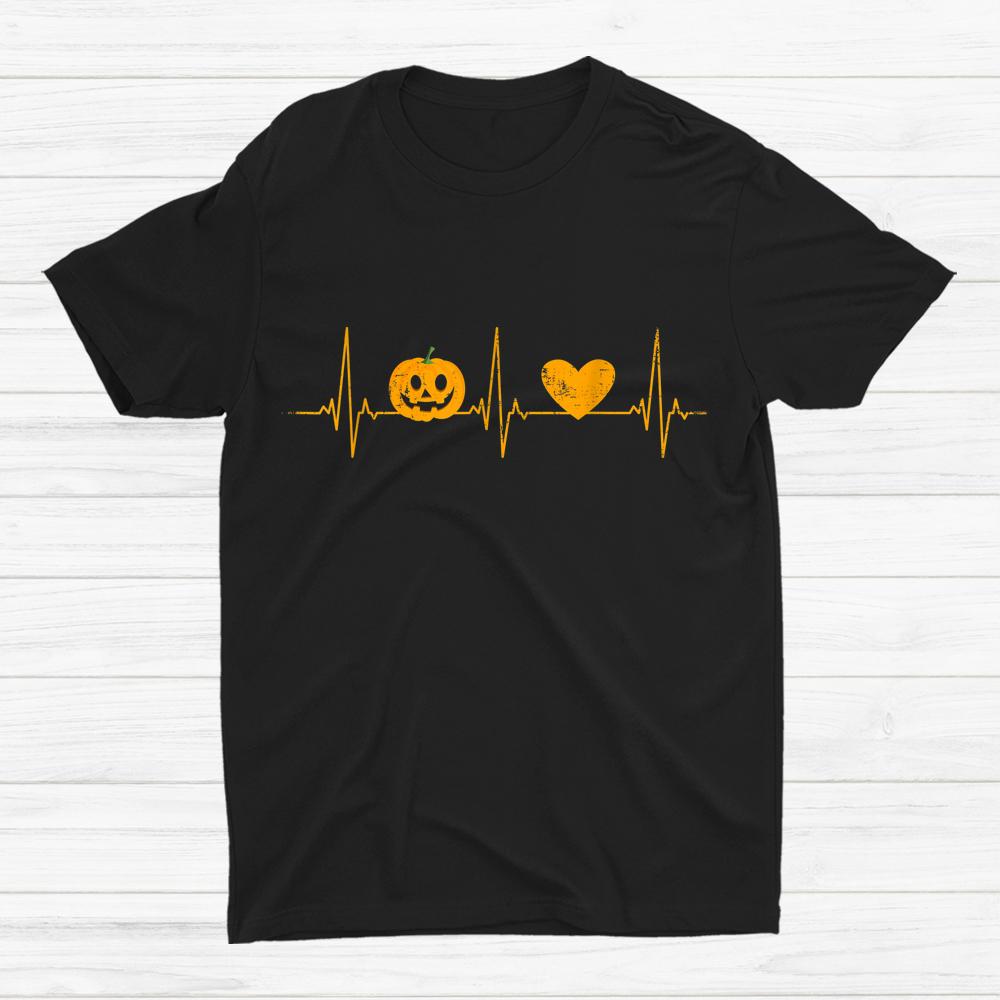 Heartbeat Frequency With Pulse Pumpkin Heart Shirt