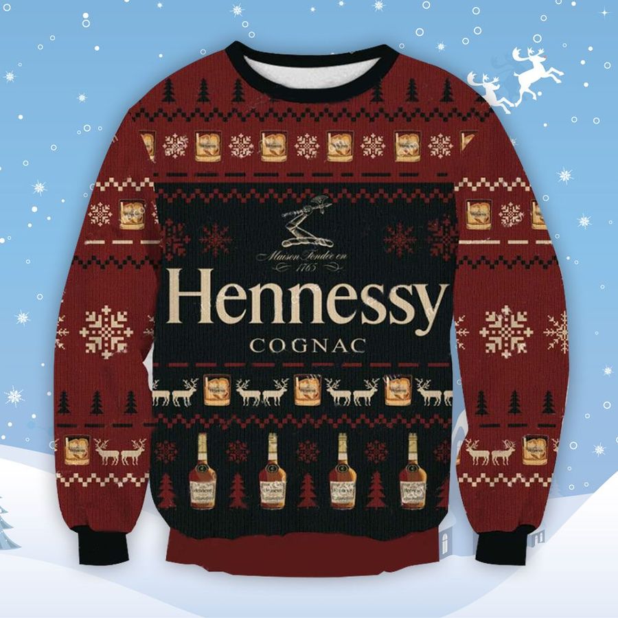 Hennessy Cognac Whiskey Ugly Sweater Christmas