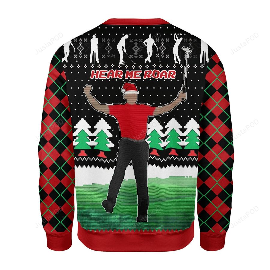 Here Me Roar Ugly Christmas Sweater, All Over Print Sweatshirt, Ugly Sweater, Christmas Sweaters, Hoodie, Sweater