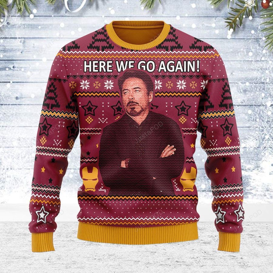 Here We Go Again Ugly Christmas Sweater All Over Print