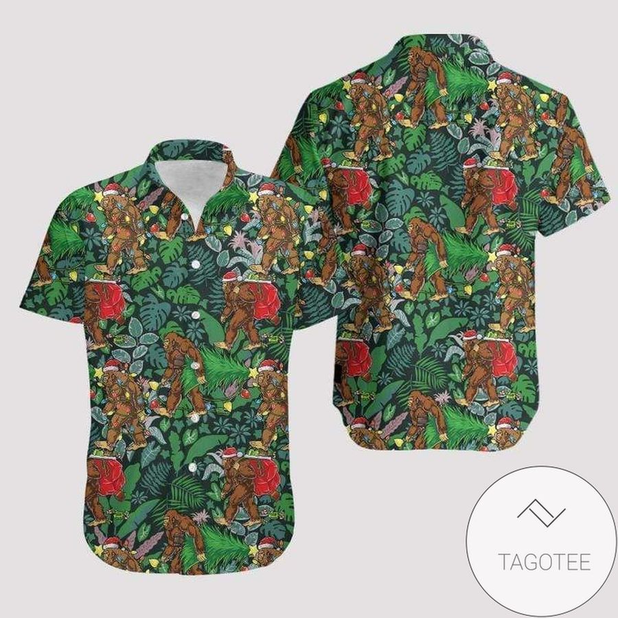 High Quality Big Foot Christmas Hawaiian Aloha Shirts V