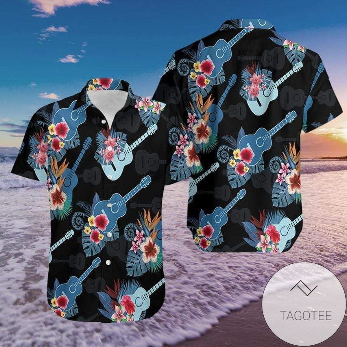 High Quality Guitar Aloha Tropical Authentic Hawaiian Shirt 2022s 3d