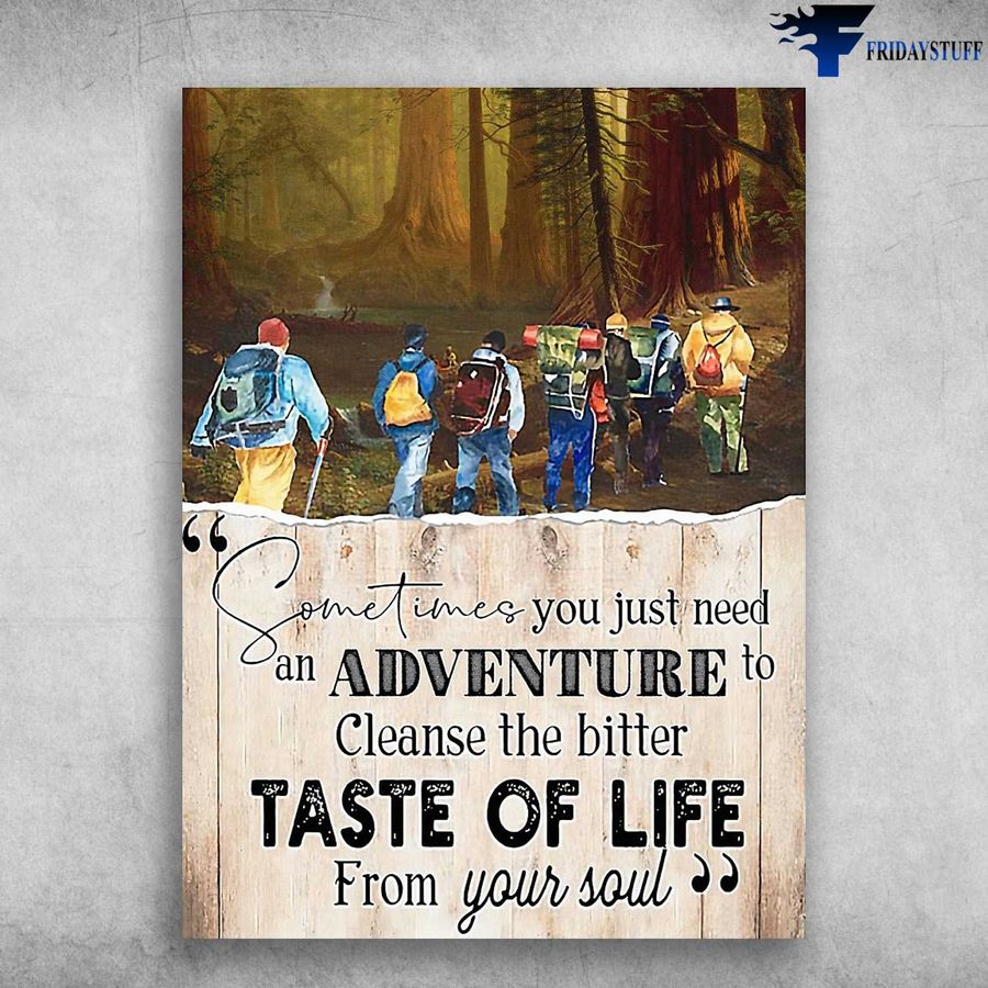 Hiking Poster, Hiking Lover – Sometimes You Just Need An Adventure, To Cleanse The Bitter, Taste Of Life Poster Home Decor Poster Canvas