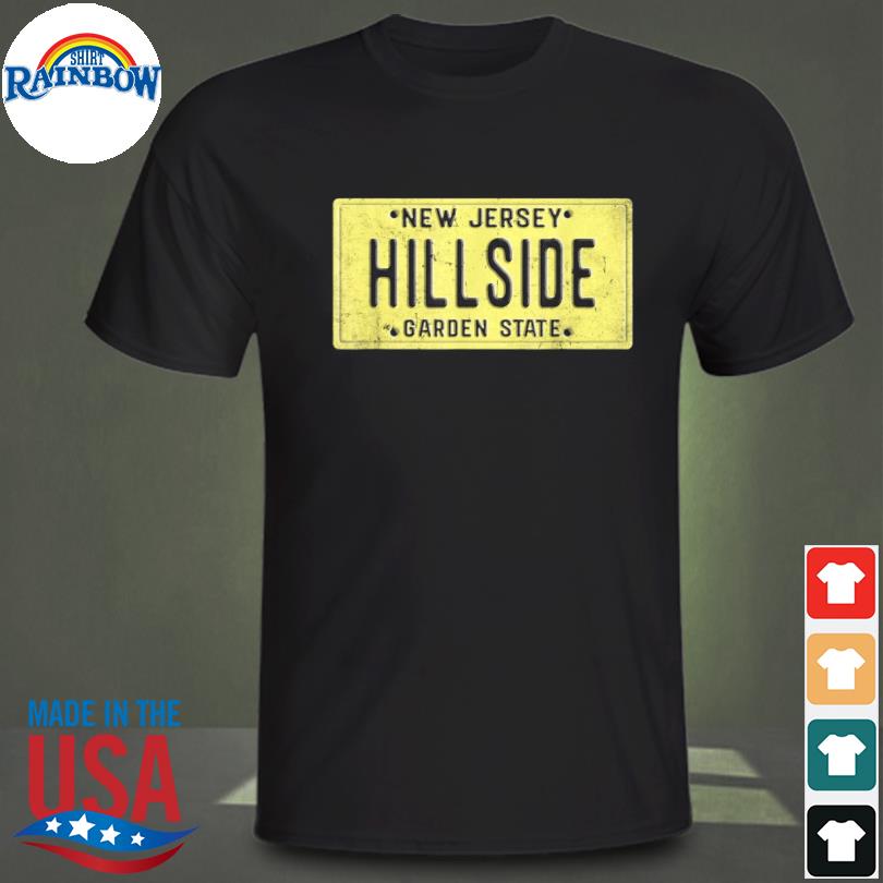 Hillside nj hometown new jersey license plate shirt