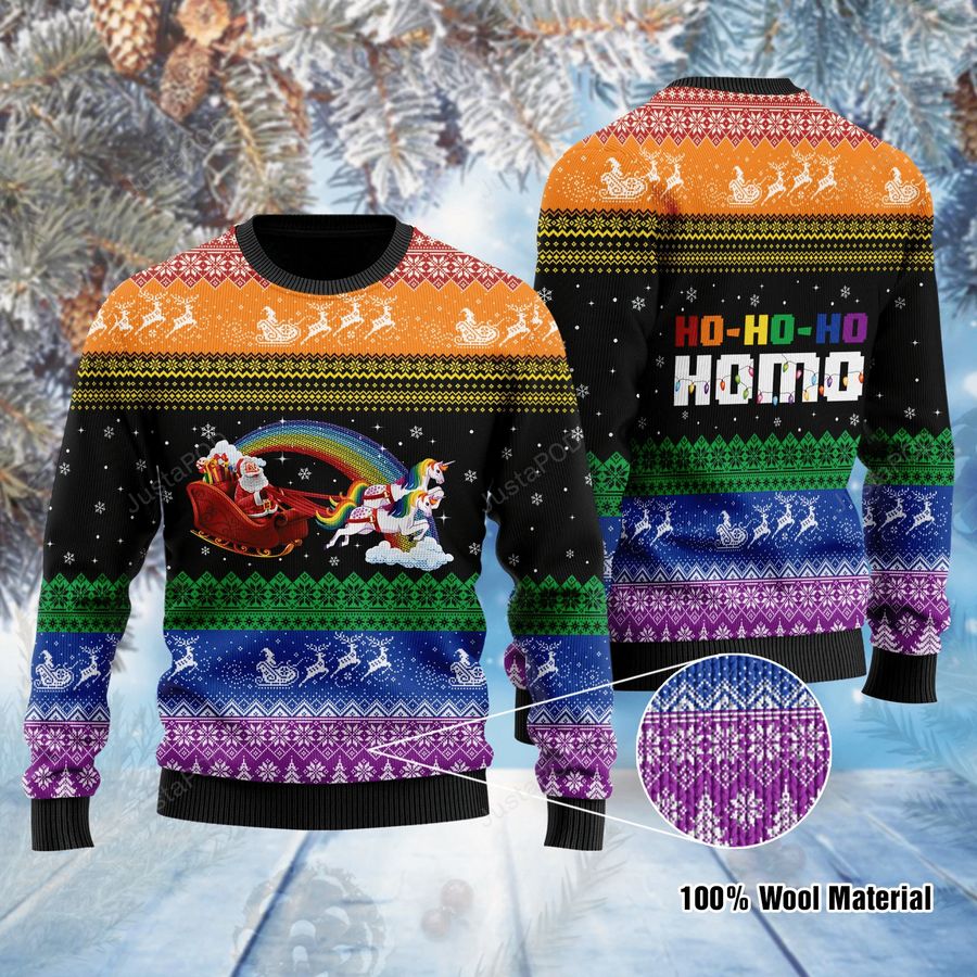Ho-Ho-Ho Homo Gay Ugly Christmas Sweater All Over Print Sweatshirt