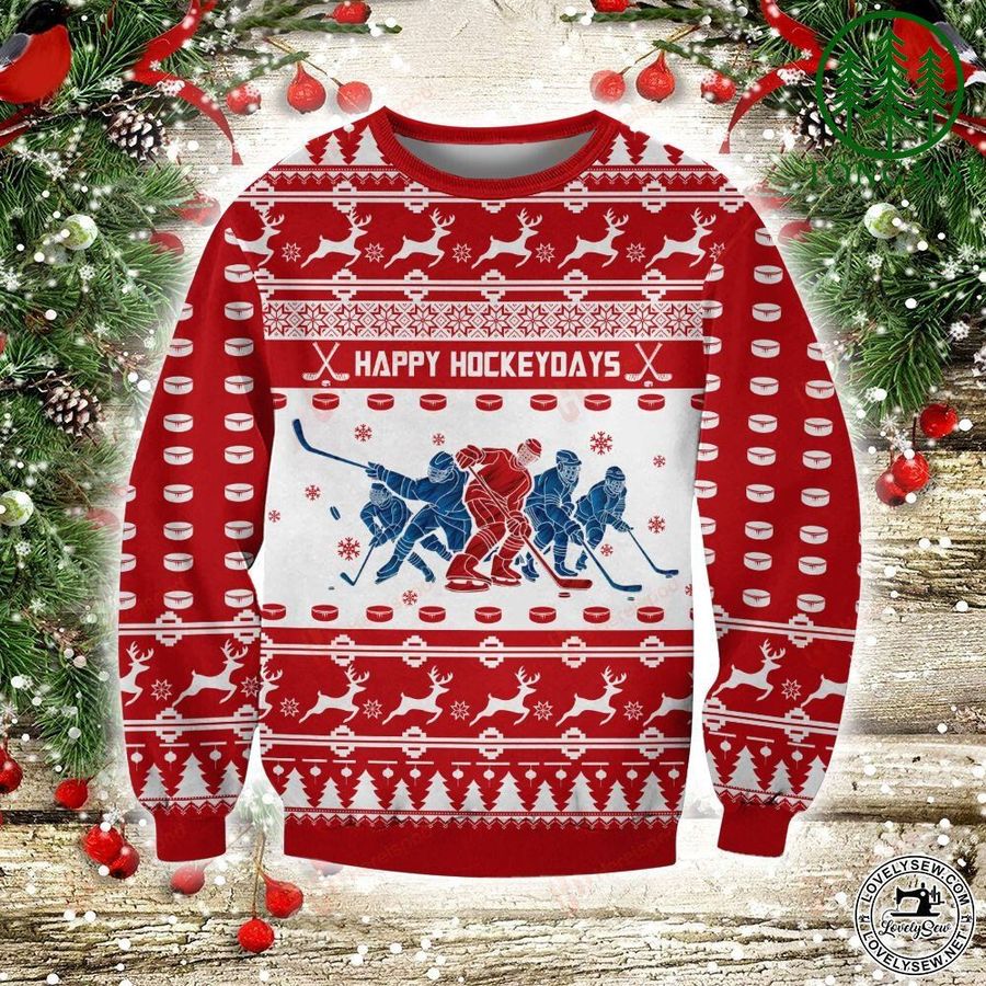 Hockey Red Puck Ugly SWEATER