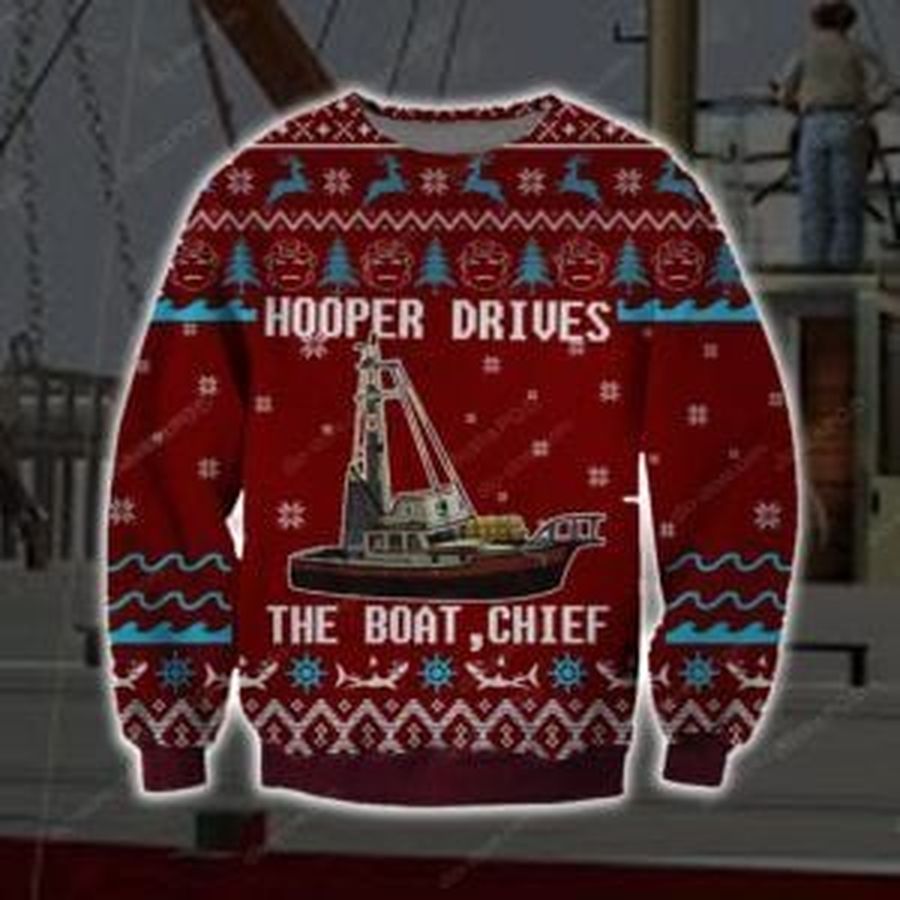 Hooper Drives Ugly Christmas Sweater, All Over Print Sweatshirt, Ugly Sweater, Christmas Sweaters, Hoodie, Sweater