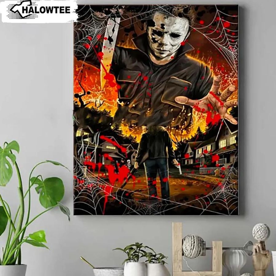 Horror Characters Halloween Poster Canvas Wall Art Michael Myers, Jason Voorhees, Freddy Krueger