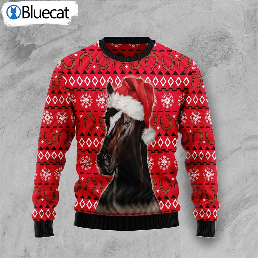 Horse Christmas Pattern Ugly Christmas Sweater
