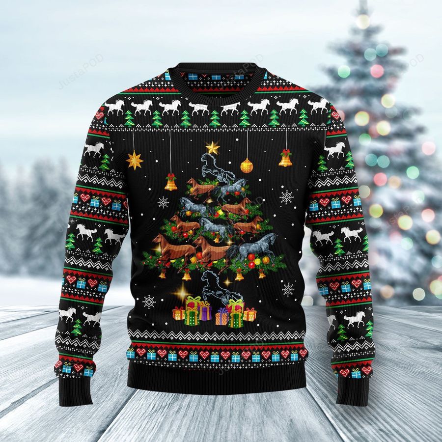 Horse Christmas Tree Ugly Christmas Sweater Ugly Sweater Christmas Sweaters