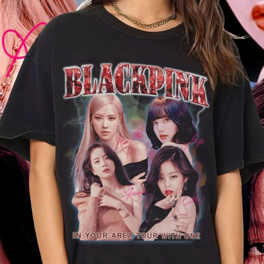 Hot Blackpink Born Pink World Tour 2022 Pink Venom Vintage Bootleg Unisex T-Shirt
