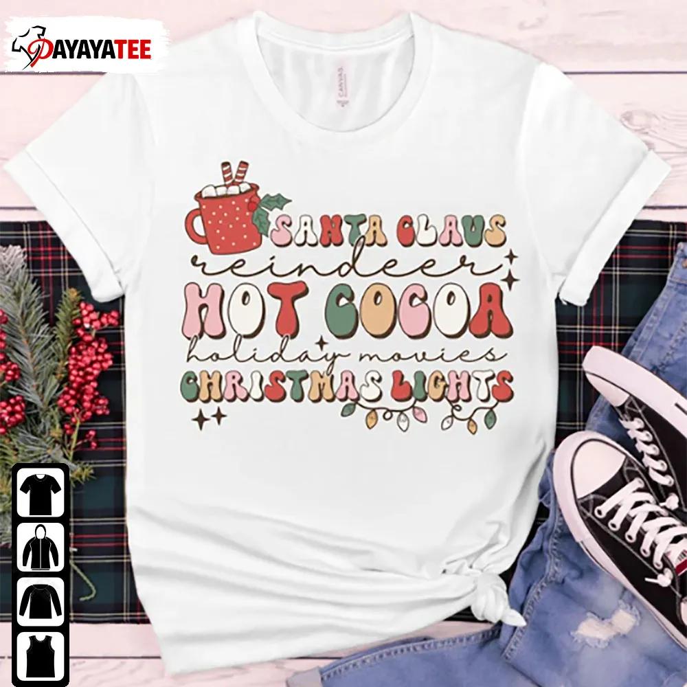 Hot Cocoa Gnome Christmas Lights Shirt Santa Claus Christmas Gift