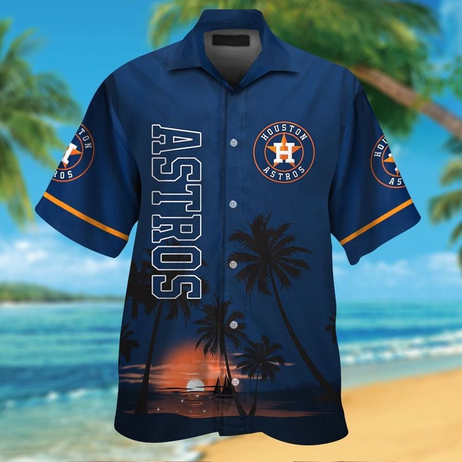 Houston Astros Short Sleeve Button Up Tropical Aloha Hawaiian Shirts For Men Women