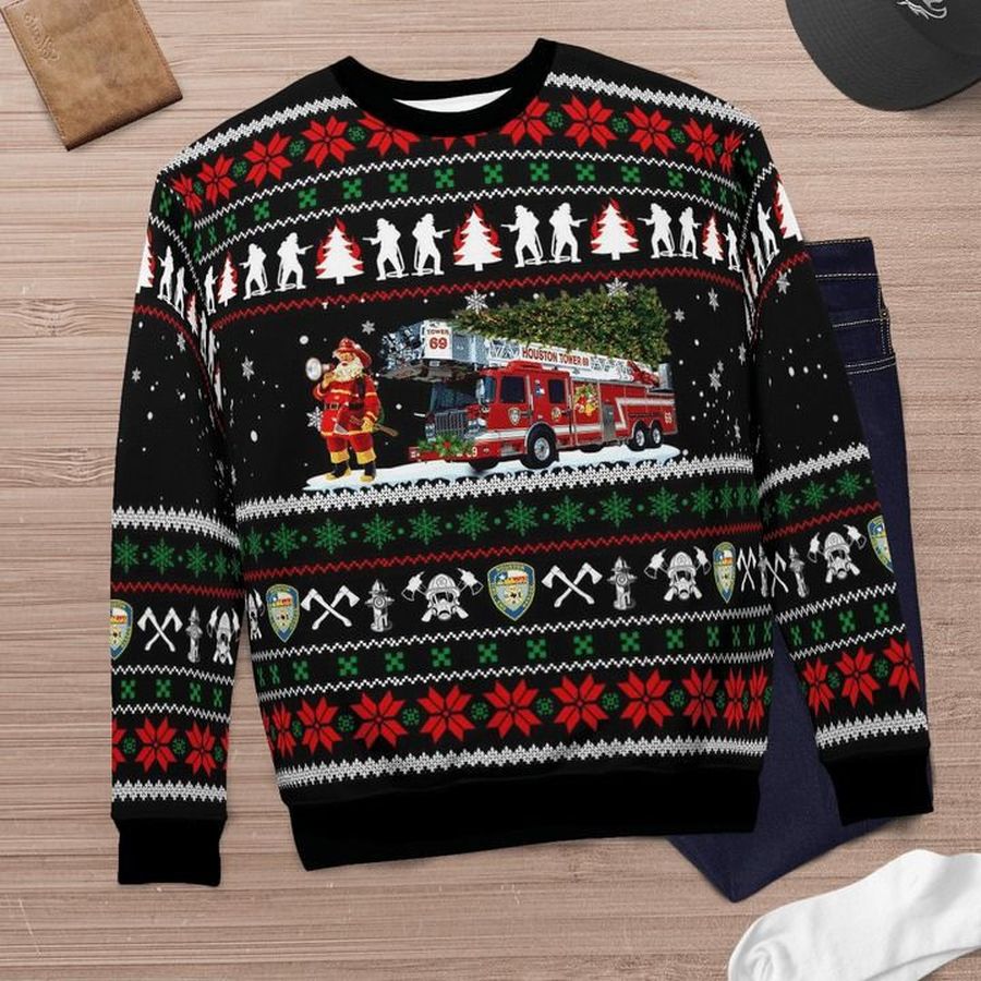 Houston Fire Department For Unisex Ugly Christmas Sweater All Over