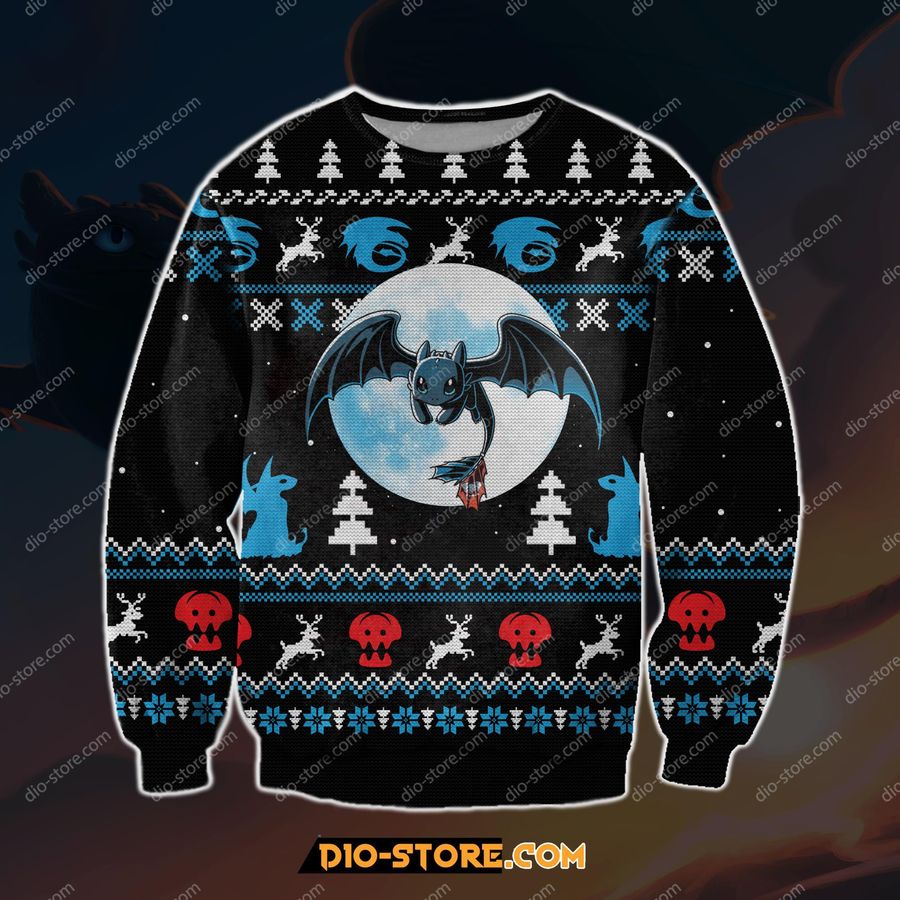 How To Train Your Dragon 3D Print Ugly Christmas Sweater Hoodie All Over Printed Cint10108, All Over Print, 3D Tshirt, Hoodie, Sweatshirt, AOP shirt
