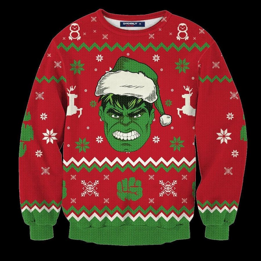 Hulk Smashin Ugly Christmas Sweater All Over Print Sweatshirt Ugly