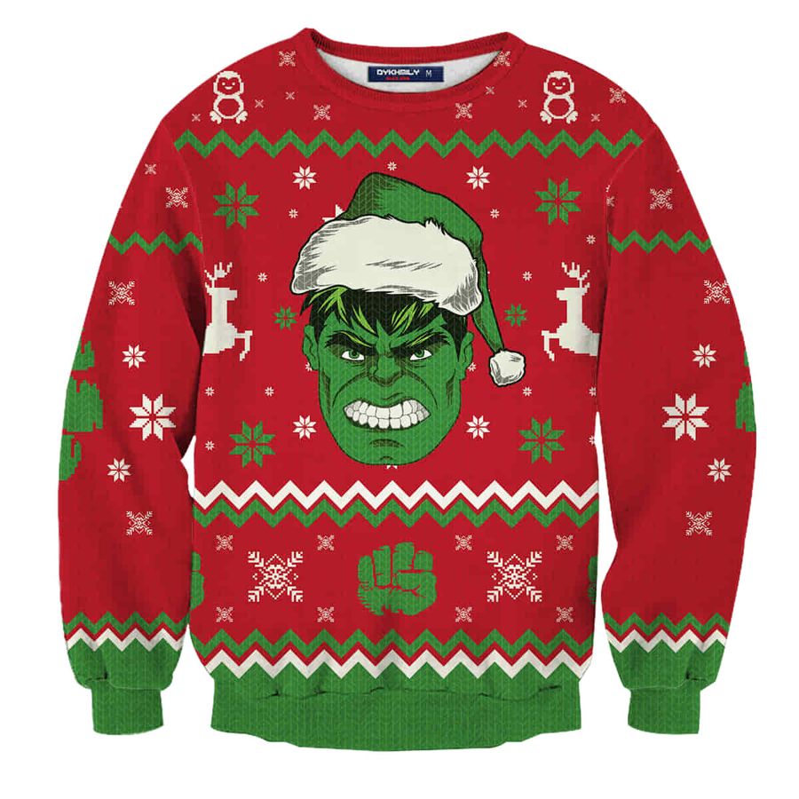 Hulk Smashin Wool Knitted Ugly Sweater