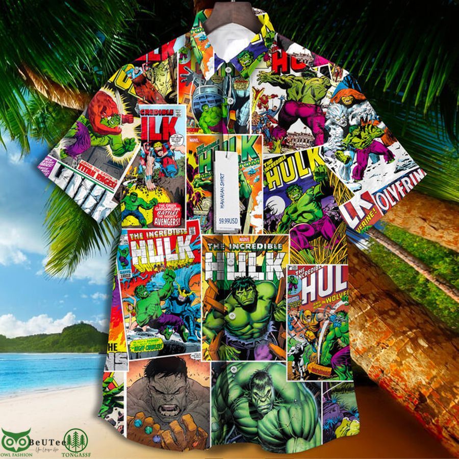 Hulk Super Hero Marvel Comics 3d Art Tropical Vintage Grateful Hawaiian Shirt