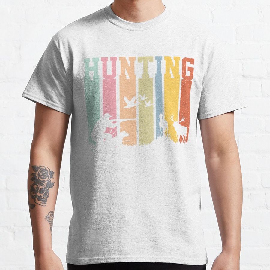 hunting vintage shirt, retro vintage hunt shirt, camping nature shirt, hiking hunter shirt, hunting fishing vintage shirt Classic T-Shirt