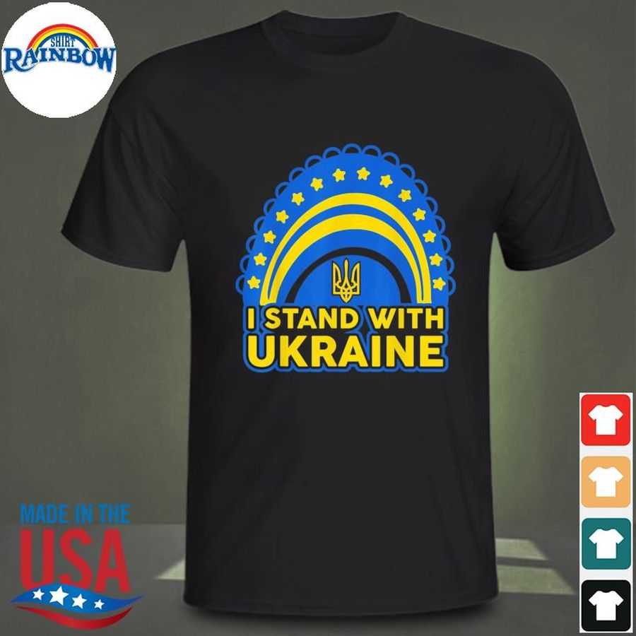 I stand with ukraine ukrainian rainbow flag shirt